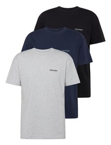 Abercrombie & Fitch Тениска тъмносиньо / светлосиво / черно / бяло