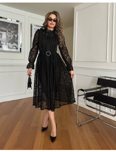 Creative Дантелена дамска рокля в черно - код 110033