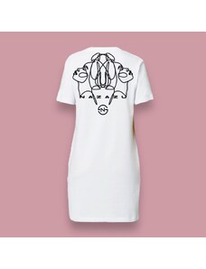 NAZAZU Дамска рокля - тениска от органичен памук в цвят по избор с кръгло деколте Femme- NZZ 6088