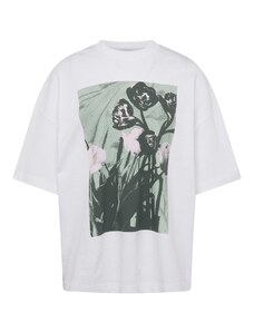 TOPMAN Тениска зелено / пастелно розово / бяло