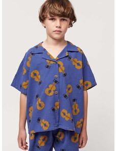 Детска памучна риза Bobo Choses в тъмносиньо