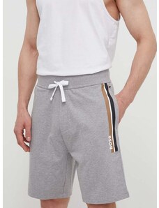 Памучен къс панталон BOSS в сиво с меланжов десен 50515162