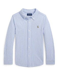 Детска памучна риза Polo Ralph Lauren в синьо