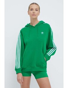 Суичър adidas Originals 3-Stripes Hoodie OS в зелено с качулка с апликация IN8398