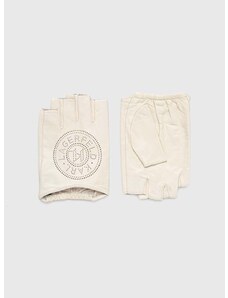 Кожени ръкавици без пръсти Karl Lagerfeld в бежово