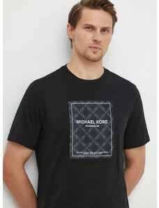 Памучна тениска Michael Kors в черно с принт