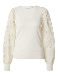 VILA Пуловер 'LACINE' мръсно бяло