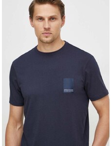 Памучна тениска Armani Exchange в синьо с апликация 3DZTHM ZJ8EZ