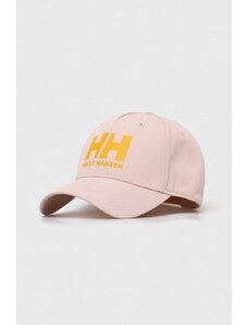 Памучна шапка с козирка Helly Hansen Czapka HH Ball Cap 67434 001 в розово с принт 67489 67434