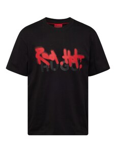 HUGO Тениска 'Dinricko' червено / черно