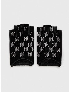 Кожени ръкавици без пръсти Karl Lagerfeld в черно