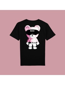 NAZAZU Дамска памучна тениска в цвят по избор с кръгло деколте Bear- праскова - NZZ 5117