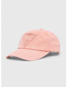 Памучна шапка с козирка Guess INES в розово с апликация W4GZ18 WO07T
