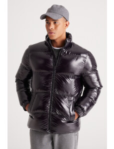 AC&Co / Altınyıldız Classics Men's Black Standard Fit Regular Fit High Neck Windproof Fiber-Filled Coat