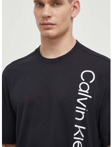 Памучна тениска Calvin Klein Performance в черно с принт