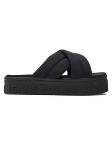 Чехли Tommy Jeans Tjw Lettering Flatform Sandal EN0EN02465 Black BDS