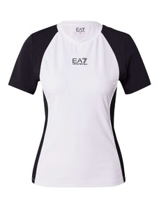 EA7 Emporio Armani Функционална тениска черно / бяло