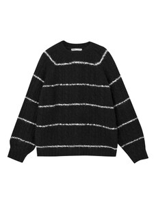 Pull&Bear Пуловер черно / бяло