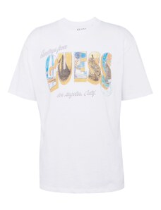 GUESS Тениска светлосиньо / шафран / черно / бяло