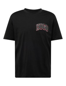 HUGO Тениска 'Dasko' червено / черно / бяло