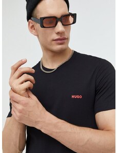 Памучна тениска HUGO (3 броя) в черно с изчистен дизайн 50493972
