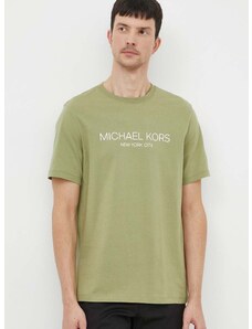 Памучна тениска Michael Kors в зелено с принт