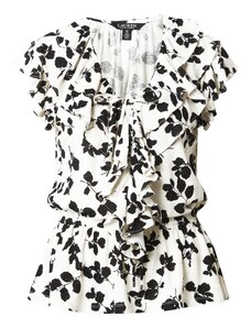 Lauren Ralph Lauren Тениска 'TINSHELLY' черно / бяло