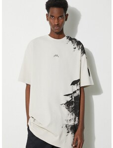 Памучна тениска A-COLD-WALL* Brushstroke T-Shirt в бежово с принт ACWMTS188