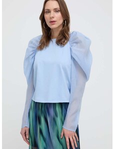 Блуза Karl Lagerfeld в синьо с изчистен дизайн