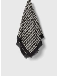 Вълнен тънък шал By Malene Birger в черно с десен