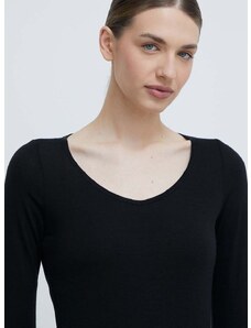 Функционална блуза с дълги ръкави Icebreaker Siren LS Sweetheart в черно
