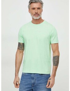 Памучна тениска Boss Green в зелено с изчистен дизайн 50515620