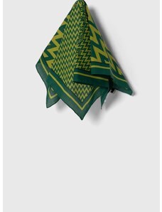 Тънък памучен шал Lanvin в зелено с десен 6L4545.SR551