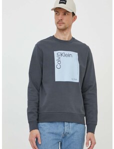 Памучен суичър Calvin Klein в сиво с принт K10K112440