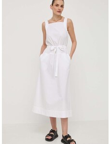 Памучна рокля Max Mara Leisure в бяло среднодълга разкроена 2416221068600