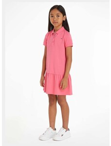 Детска рокля Tommy Hilfiger в розово къса разкроена