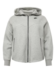 Nike Sportswear Спортна жилетка с качулка сив меланж / черно