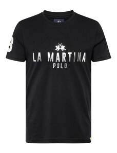 La Martina Тениска черно / сребърно