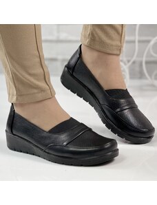 Genzona Ежедневни черни дамски обувки от кожа K113-1