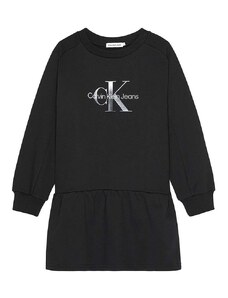 Детска рокля Calvin Klein Jeans в черно среднодълъг модел разкроен модел
