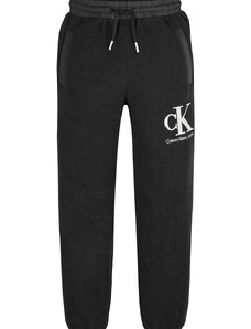 Детски спортен панталон Calvin Klein Jeans в черно с апликация