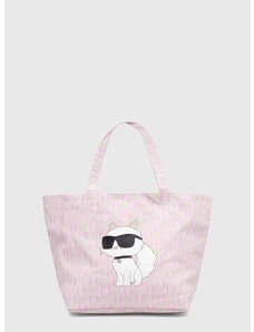 Памучна чанта Karl Lagerfeld в бежово