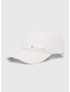 Памучна шапка с козирка Calvin Klein в бежово с апликация K50K510661
