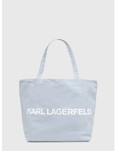 Памучна чанта Karl Lagerfeld в синьо