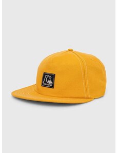 Памучна шапка с козирка Quiksilver в жълто с апликация