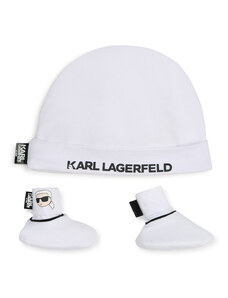 Комплект шапка и чорапи Karl Lagerfeld Kids Z30180 White 10P