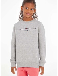 Детски памучен суичър Tommy Hilfiger в сиво с апликация KS0KS00212