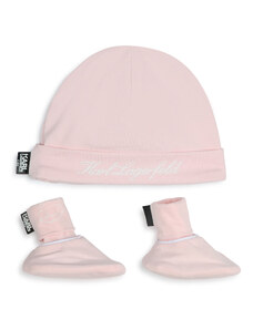 Комплект шапка и чорапи Karl Lagerfeld Kids Z30180 Pink 475