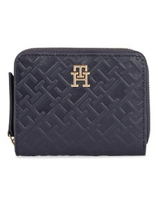 Малък дамски портфейл Tommy Hilfiger Th Refined Med Za Mono AW0AW15755 Space Blue DW6