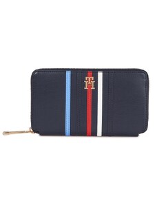 Голям дамски портфейл Tommy Hilfiger Iconic Tommy Large Za Corp AW0AW16165 Space Blue DW6